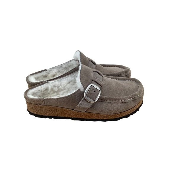 Birkenstock Shoes - Birkenstock Boston Shearling Suede Clogs Size 36 Women’s Gray Slip-On Shoes
